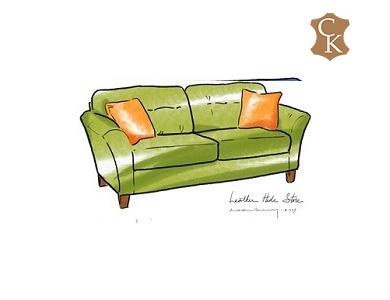Contemporary Flared Arm Loveseat 60