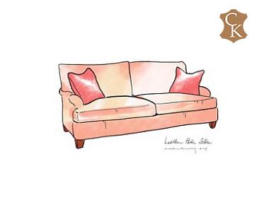 English Roll Arm Loveseat 68