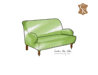 English Roll Arm Loveseat with Tight Back & Seat 60