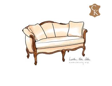 French Style Settee with Scroll Arms 68