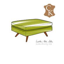 Rectangle Mid Century Style Ottoman