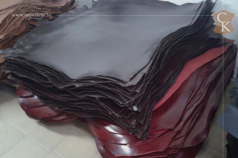 Leather for belts double butt Black