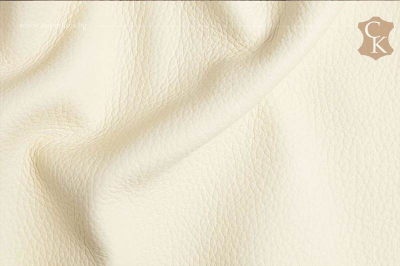 Genuine leather for upholstery - White
