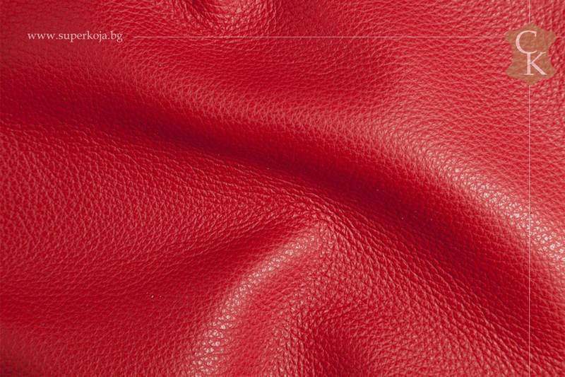 Genuine leather for upholstery - Red