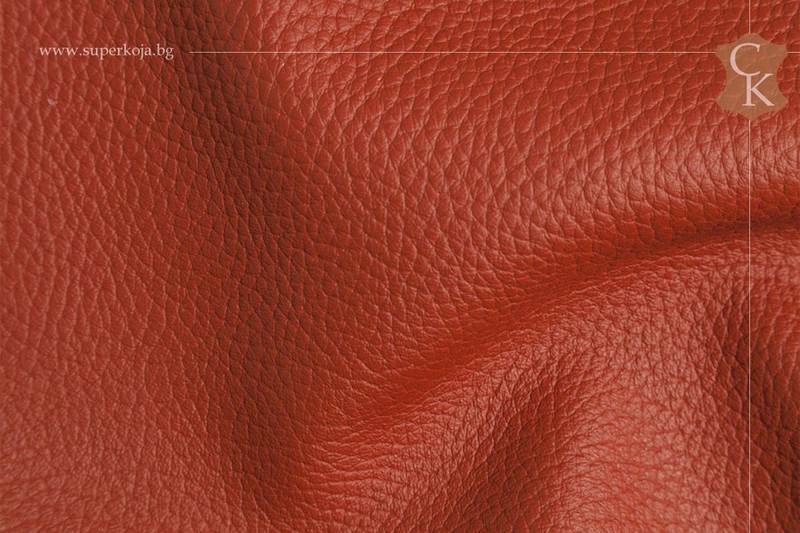 Genuine leather for upholstery - Orange