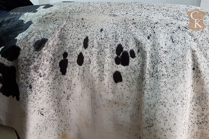 Hair-on cow hides black and white flooring - 11