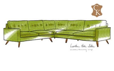 Tufted Mid Century Modern Sectional