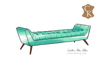 Tufted Mid Century Style Bench