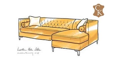 Tufted Tuxedo Sectional with Chaise