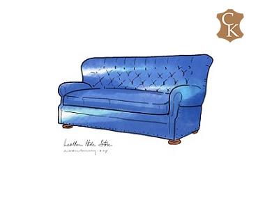 Tufted Wing Loveseat with Recessed Roll Arm 68