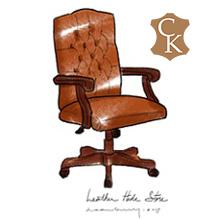 Tufted Wood Arm Executive Chair