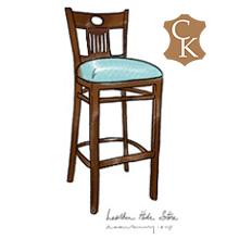 Wood Back Stool