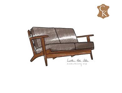 Wood Frame Mid Century Modern Loveseat 62